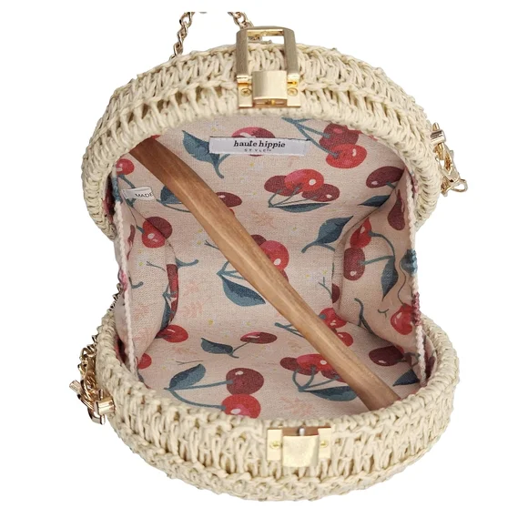 Haute Hippie Natural Raffia Round Crossbody Bag - Picture 10 of 13